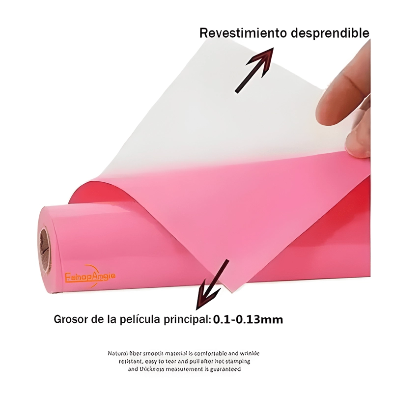 VINILO TERMOTRANSFERIBLE PVC PARA TEXTILES 60CM POR ROSA - 1