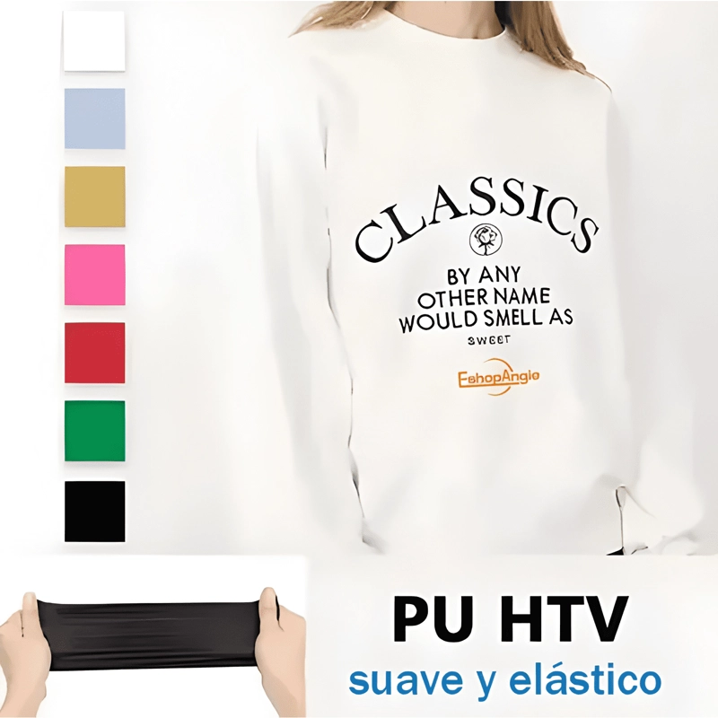 VINILO TERMOTRANSFERIBLE PVC PARA TEXTILES 60CM POR ROSA - 3