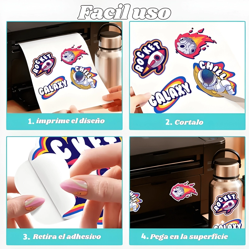 VINILO ADHESIVO IMPRIMIBLE GLOSSY A4 20 HOJAS - 4