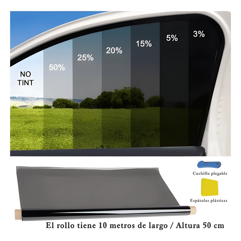 EMPAVONADO PARA VIDRIOS PRIVACIDAD OPACO FILM 50CMX10M NEGRO - 1