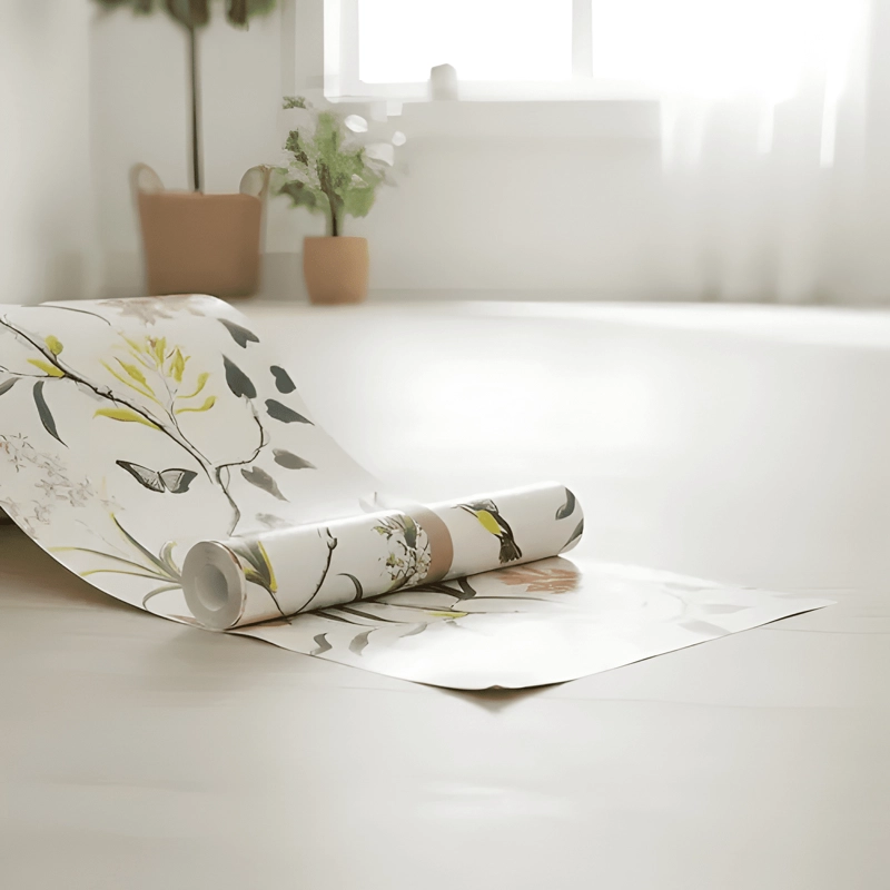 ROLLO VINILO ADHESIVO 10M 60CM DISEÑO AVES BLANCO #2 - 4