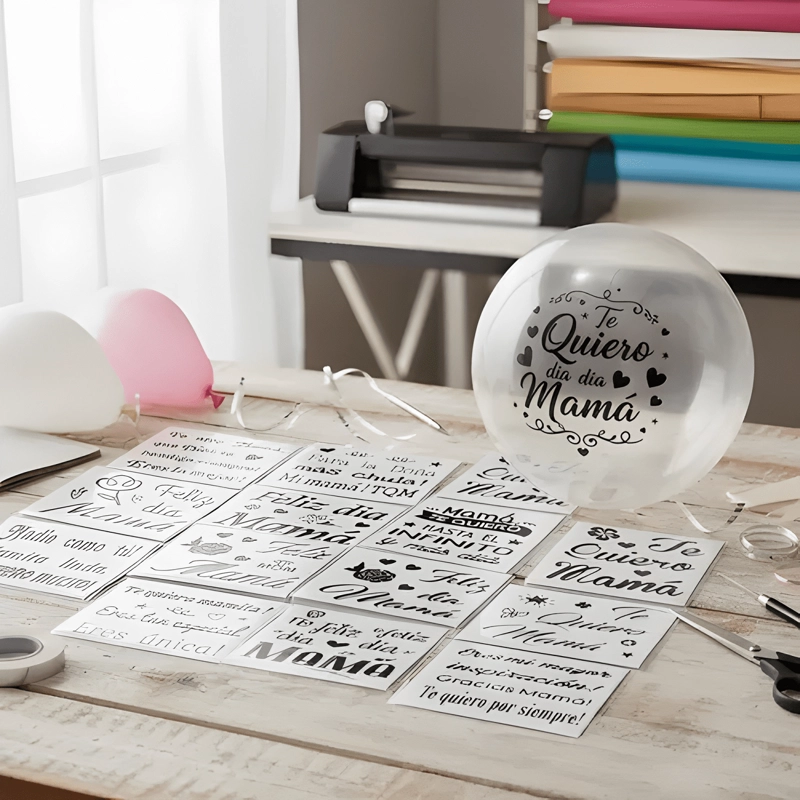 PACK 50 VINILOS ADHESIVOS PERFECTOS PARA CAJAS Y GLOBOS - 3
