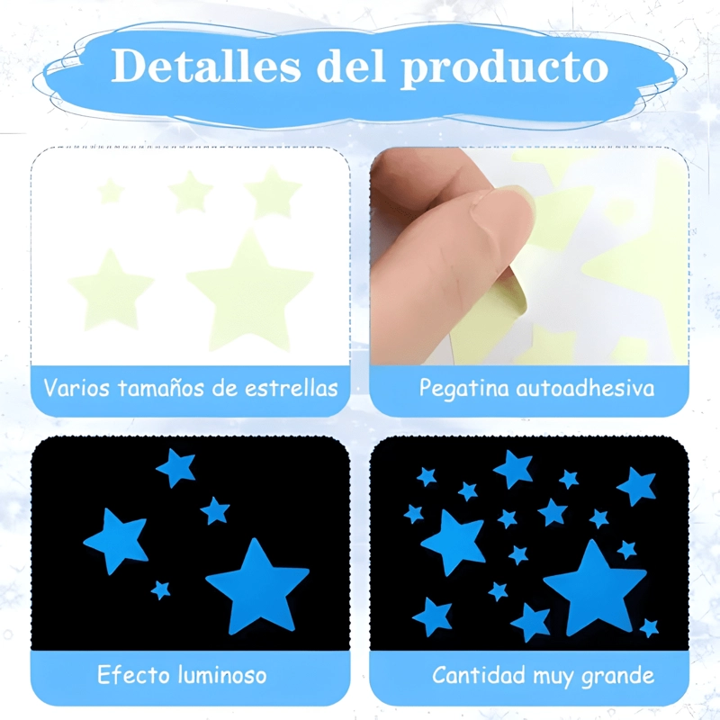 ADHESIVOS FLUORESCENTES DE ESTRELLAS Y LUNAS BRILLANTES #9 - 4