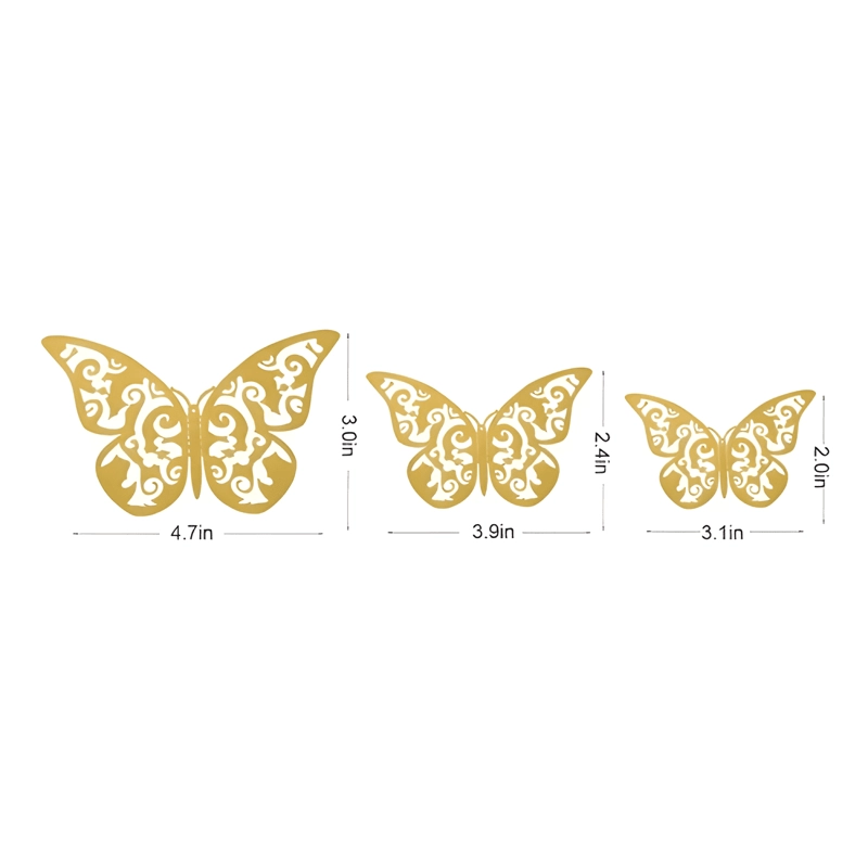 SET 24 DECORACION DE LA PARED DE LA MARIPOSA 3D COLOR - 2