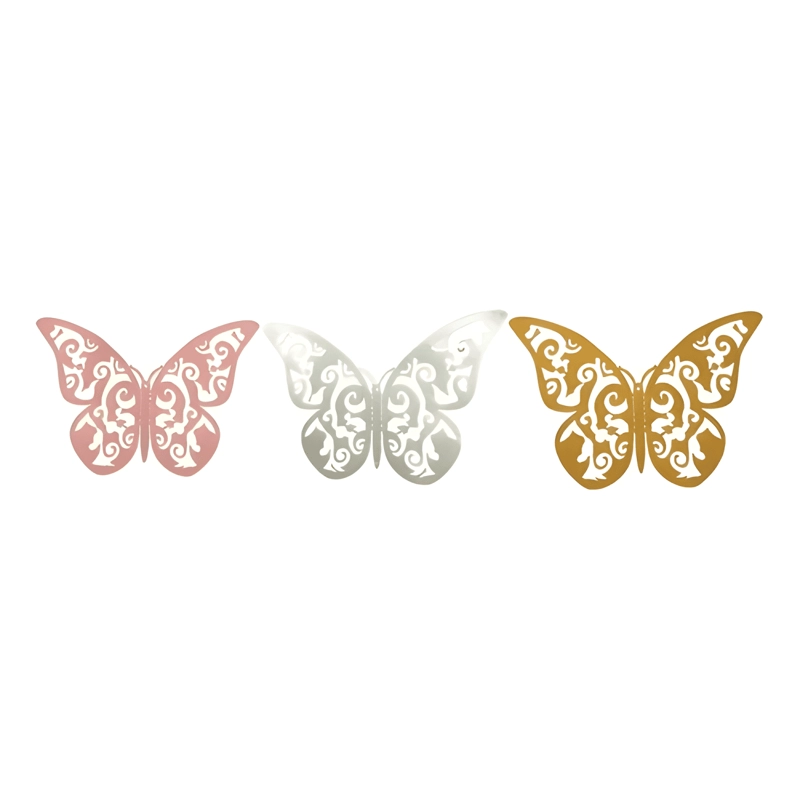 SET 24 DECORACION DE LA PARED DE LA MARIPOSA 3D COLOR - 3