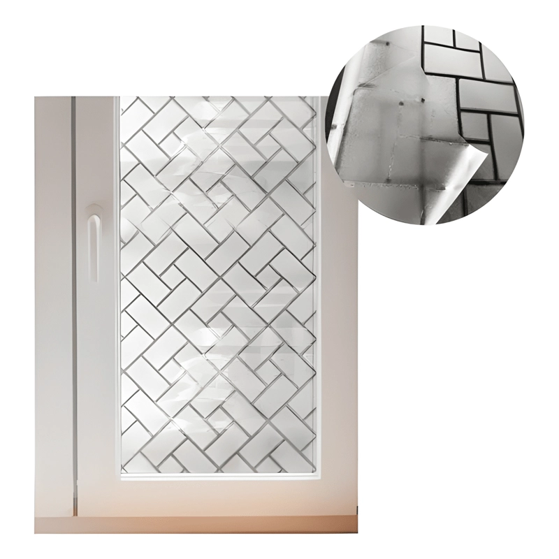 VINILO PARA VENTANA ADHESIVO 2MTX45CM DISEÑO RECTANGULAR TRA - 1