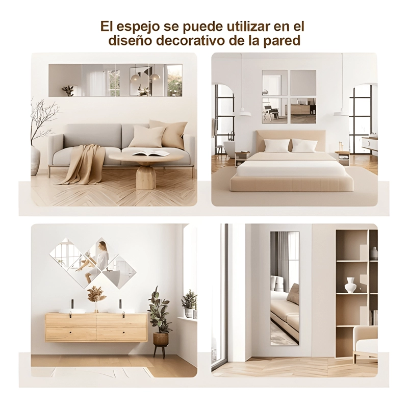 PACK 20 ESPEJOS ADHESIVOS DECORATIVOS 20 X 20CM MULTIUSOS - 4