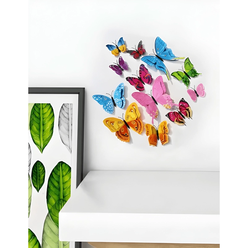 MARIPOSAS 3D PEGATINAS PARED, 12 UDS. DECORAR COLORES VARIOS - 2