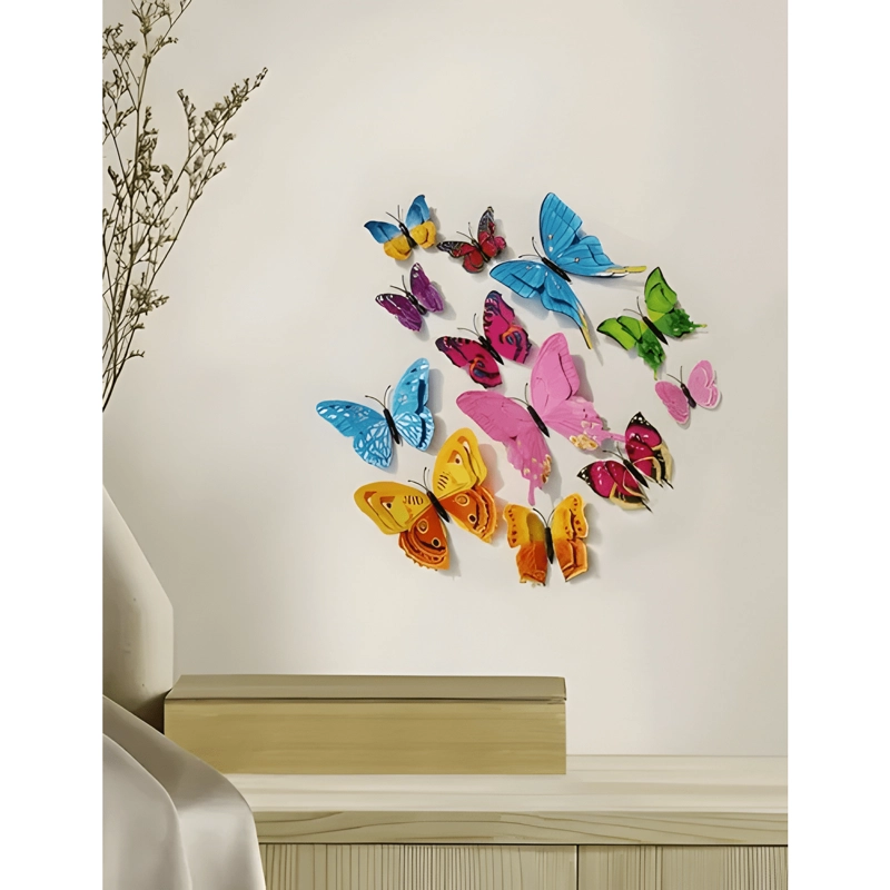 MARIPOSAS 3D PEGATINAS PARED, 12 UDS. DECORAR COLORES VARIOS - 3