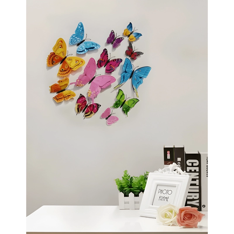 MARIPOSAS 3D PEGATINAS PARED, 12 UDS. DECORAR COLORES VARIOS - 4