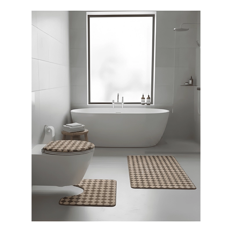JUEGO DE ALFOMBRAS DE BAÑO 3 PIEZAS SUAVES Y ABSORBENTES #16 - 1