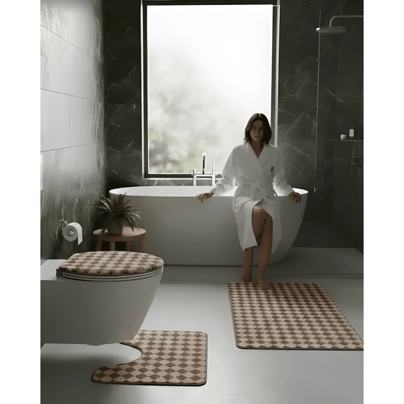 JUEGO DE ALFOMBRAS DE BAÑO 3 PIEZAS SUAVES Y ABSORBENTES #1 - 3