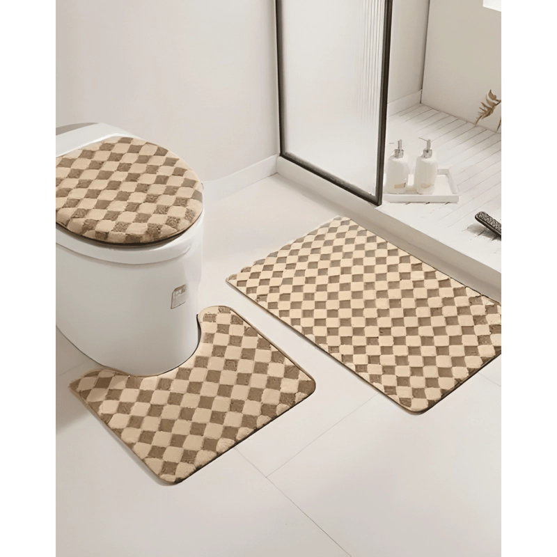 JUEGO DE ALFOMBRAS DE BAÑO 3 PIEZAS SUAVES Y ABSORBENTES #1 - 4