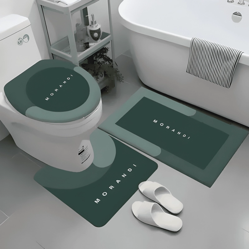 SET ALFOMBRA DE BAÑO DE GOMA Y SECADO RAPIDO - 1