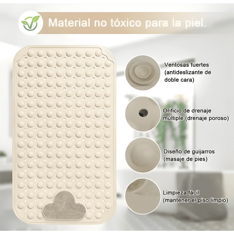 PISO ALFOMBRA DE GOMA ANTIDESLIZANTE PARA BAÑO - 1