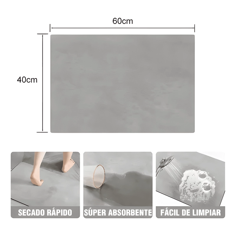 ALFOMBRA DE BAÑO RECTANGULAR 40X60 CM ABSORBENTE RAPIDA - 2