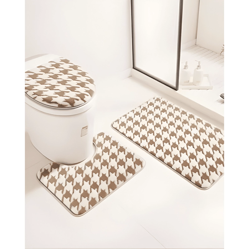 JUEGO DE ALFOMBRAS DE BAÑO 3 PIEZAS SUAVES Y ABSORBENTES #17 - 1