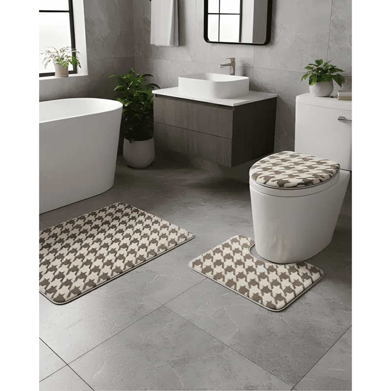 JUEGO DE ALFOMBRAS DE BAÑO 3 PIEZAS SUAVES Y ABSORBENTES #17 - 2