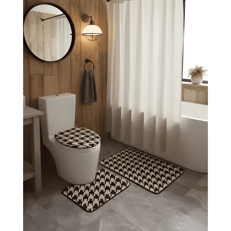 JUEGO DE ALFOMBRAS DE BAÑO 3 PIEZAS SUAVES Y ABSORBENTES #15 - 1
