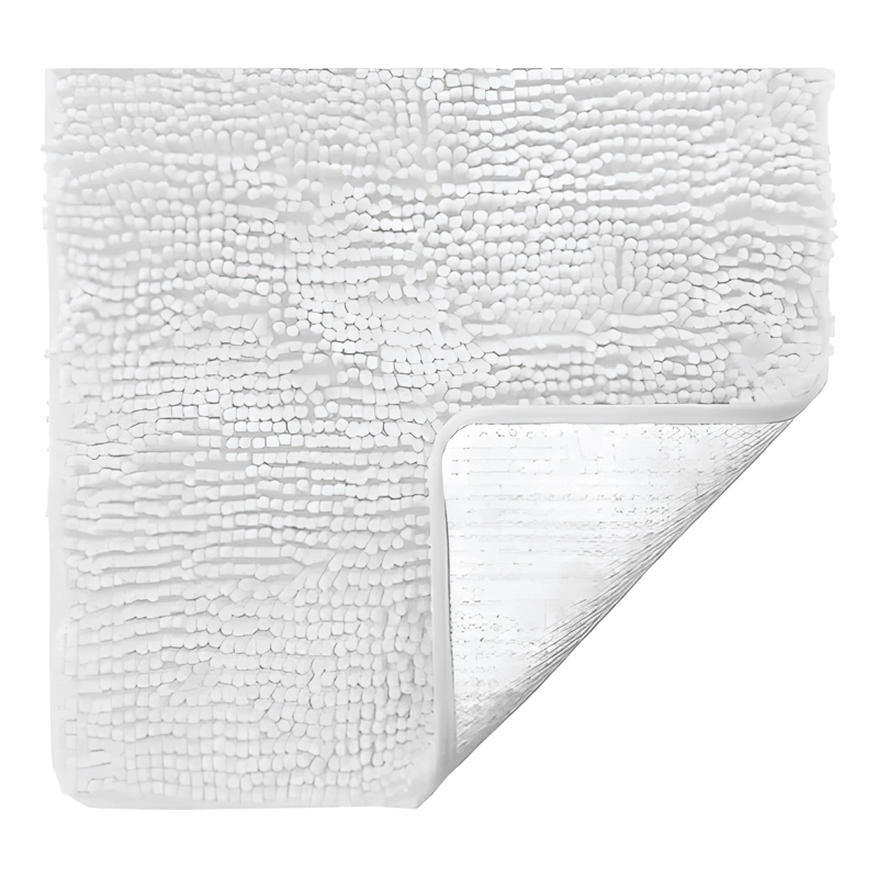 ALFOMBRA DE BAÑO MICROFIBRA BAJADA DUCHA ULTRA BLANCO - 1