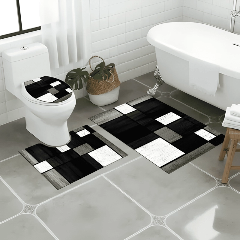 SET DE TAPETES PARA BAÑO ABSORBENTES LAVABLES JUEGO DE 3 PZA - 2