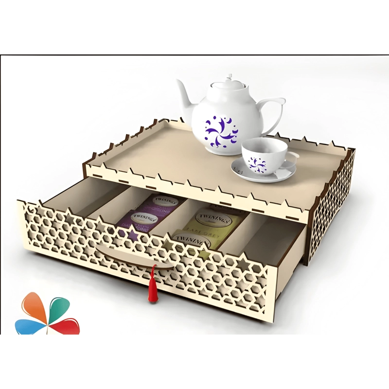 CAJA DE MADERA CON TAPA PARA TE  Y CAFE  SORPRESA VALENTIN - 1