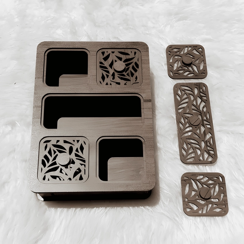 PACK 20 CAJAS DE MADERA 5 DIVISIONES PARA TE  Y CAFE  TAPAS - 2