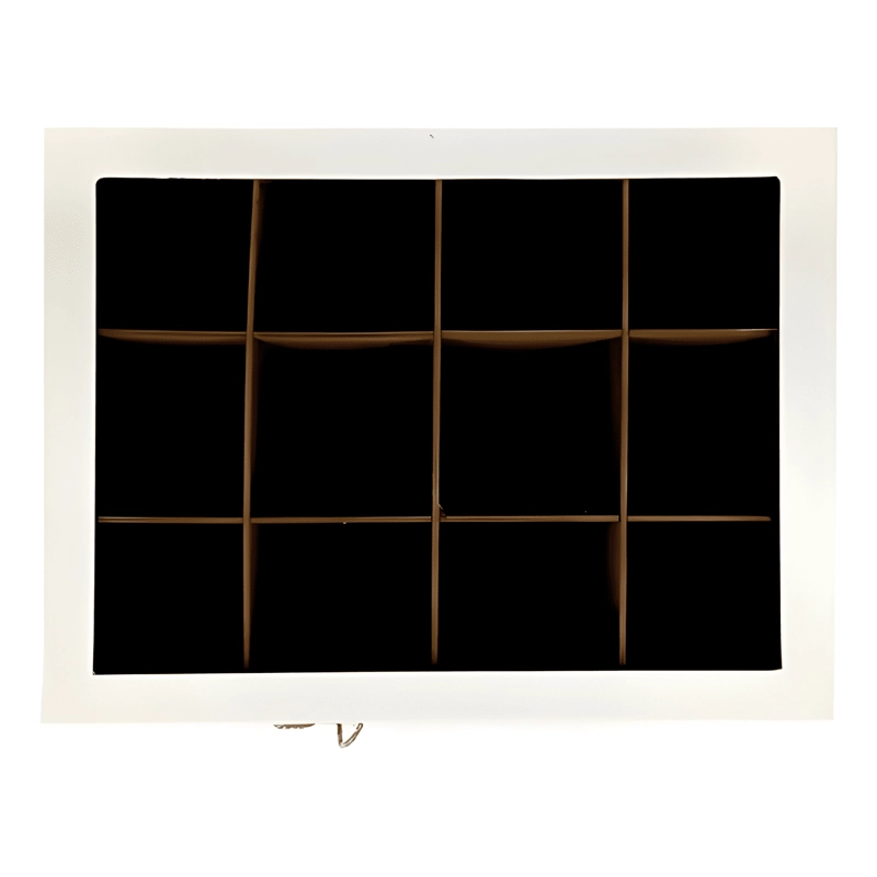 CAJA DE TE  12 ESPACIOS HOME TAPA BORDE BLANCO - 3