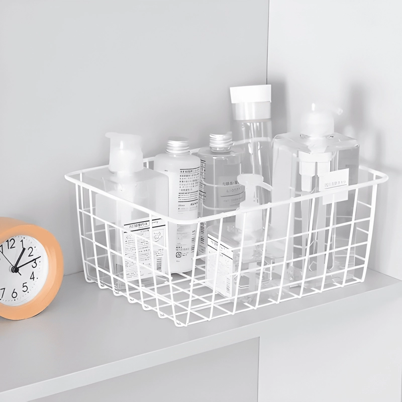 CANASTO ORGANIZADOR CESTA DUCHA COCINA HIERRO M 28X21X12 - 1