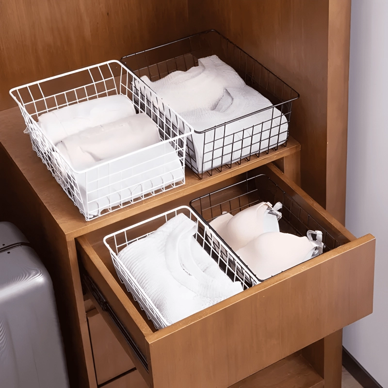 CANASTO ORGANIZADOR CESTA DUCHA COCINA HIERRO M 28X21X12 - 3