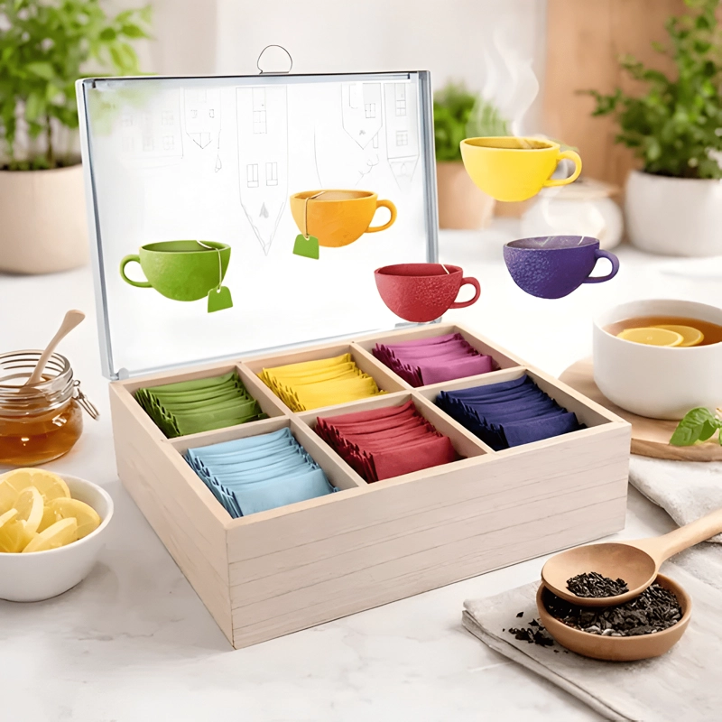 CAJA DE TE  CITY LOVE 6 DIVISIONES 24X17X7CM - 2