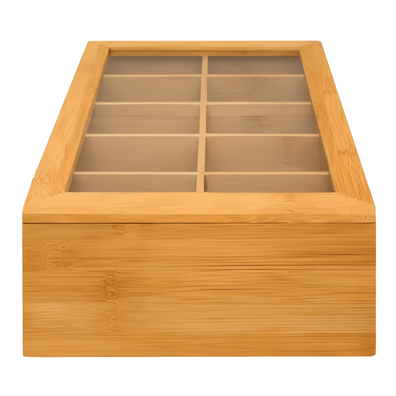 CAJA PORTA TE  BAMBU 10 DIVISIONES AFJ - 1