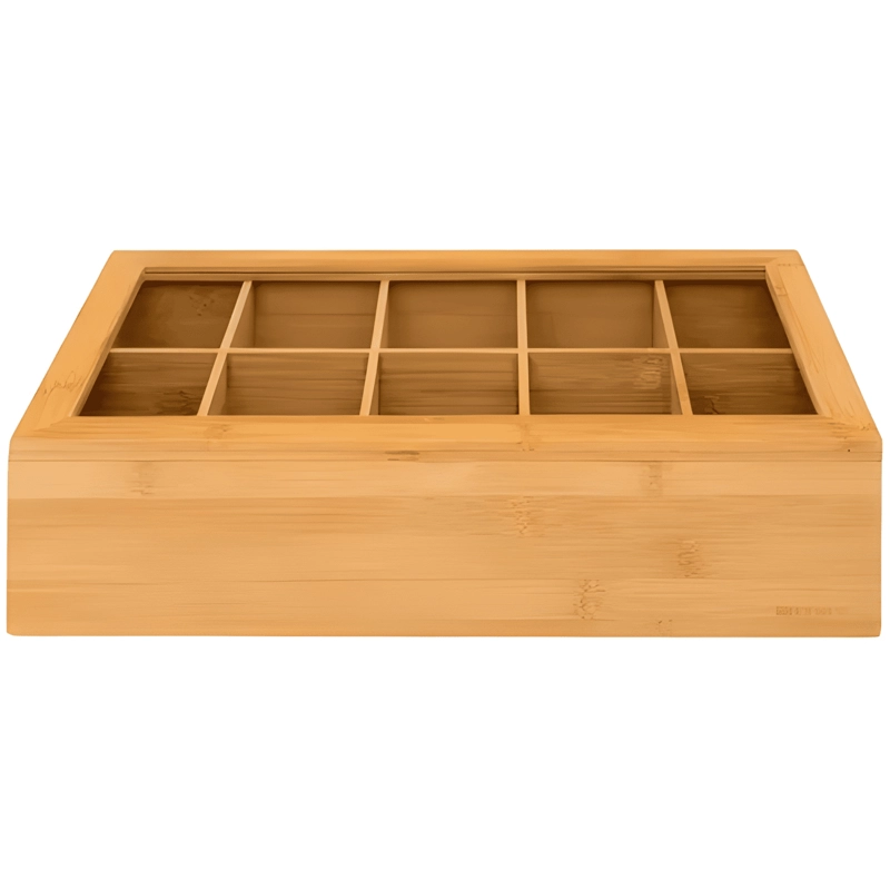 CAJA PORTA TE  BAMBU 10 DIVISIONES AFJ - 2