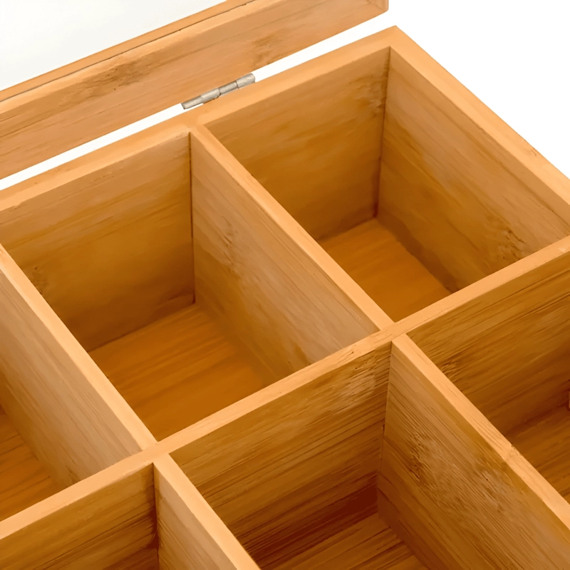 CAJA PORTA TE  BAMBU 10 DIVISIONES AFJ - 4
