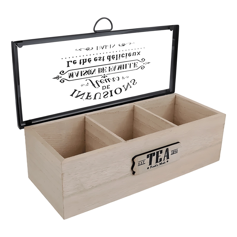 CAJA DE TE  INFUSION 3 DIVISIONES 24X8X9CM - 2