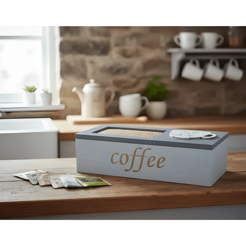 CAJA PARA TE  DE MADERA COFFE 3 ESPACIOS 7130-7 - 4