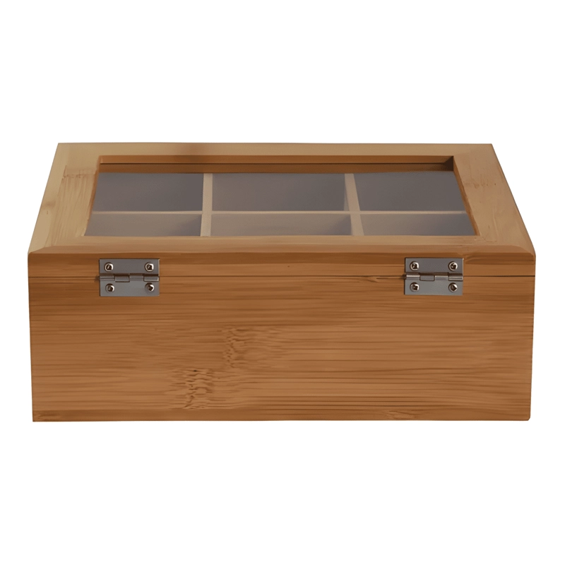 CAJA PORTA TE  BAMBU 6 DIVISIONES AFJ - 4