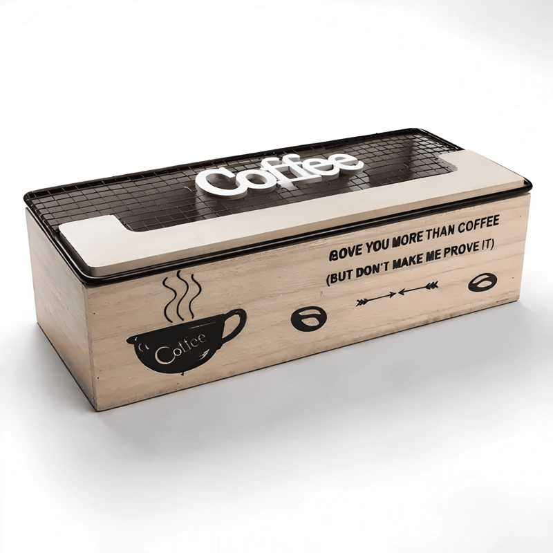 CAJA PARA TE  DE MADERA COFFE 3 ESPACIOS 7130-6 - 4