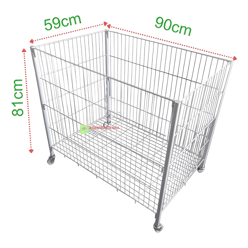 CANASTO CESTA CARRO CON RUEDA GRANDE 90CM BLANCO - 1