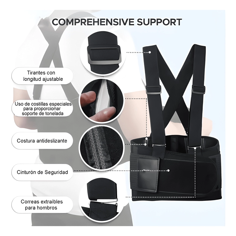 FAJA PARA CARGAR LUMBAR CON TIRANTES ALTA VISIBILIDAD #1 - 1