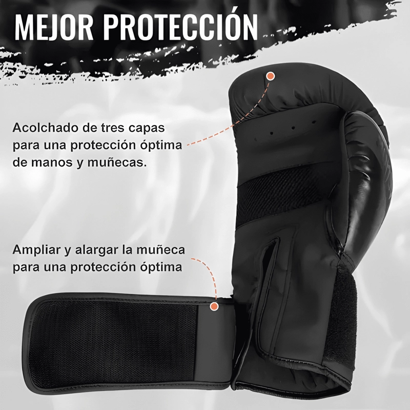ACEGUANTES DE BOXEO PROFESIONAL ALTA CALIDAD CON VELCRO - 2