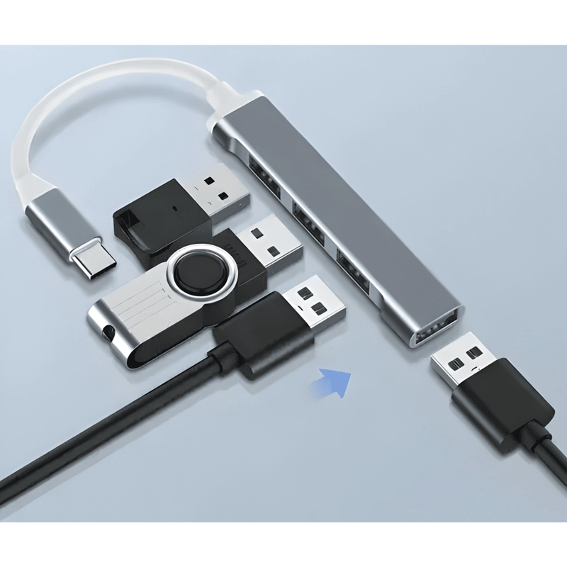 ADAPTADOR EXTENSION HUB TIPO C A 4 PUERTOS USB 3.0 5GBPS #1 - 1