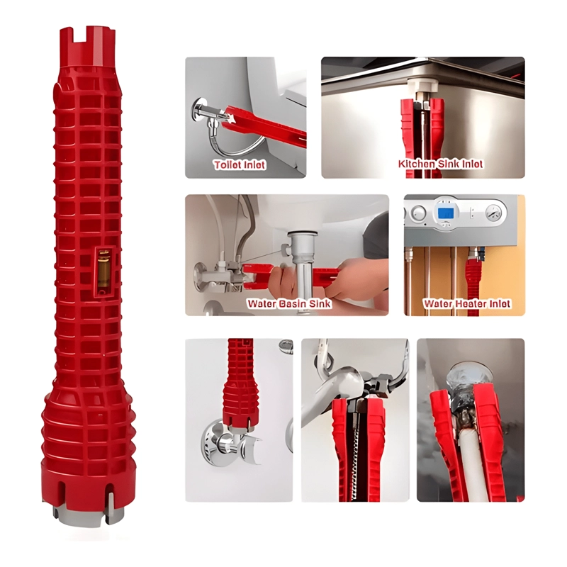 LLAVE FRANCESA AJUSTABLE ABS PARA GRIFO Y DESAGÜE ROJA #2 - 4