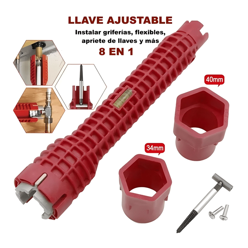 HERRAMIENTA LLAVE BAÑO COCINA MULTIUSO APRIETE GRIFERIAS - 1
