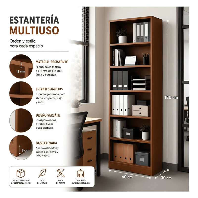 ESTANTE LIBRERO ORGANIZADOR 60X30X180CM #14 - 1