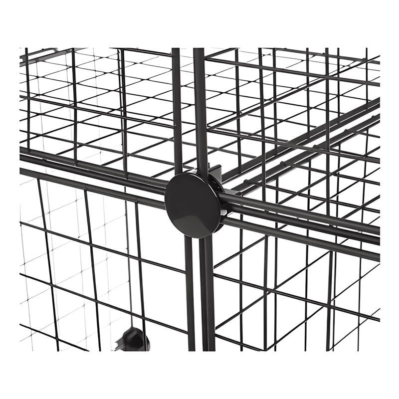 ESTANTE MULTIFUNCIONAL LIBRERO MALLA METAL 6 CUBOS NEGRO - 2