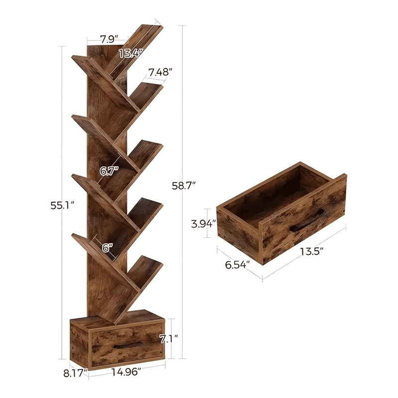 REPISA LIBRERO ARBOL ORGANIZADOR DE LIBROS ALTO 147CM - 3