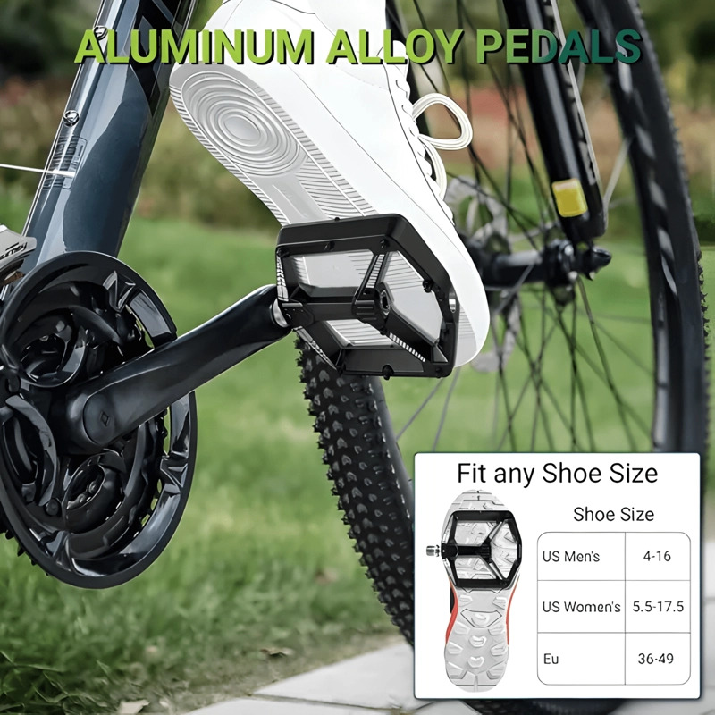 PEDALES MTB ALUMINIO LIVIANOS ANTIDESLIZANTES NEGROS - 4