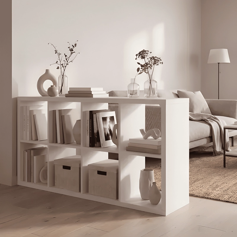 BIBLIOTECA LIBRERO MULTIUSO LIVING SALA 110X30X60 BLANCO - 1