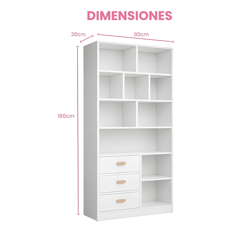 ESTANTE LIBRERO ORGANIZADOR BIBLIOTECA 80X30X180CM #2 - 2